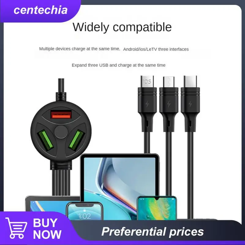 

White Portable Micro Usb Type-c Fast Charger Stable 6 In 1 Supercharging Cable Data Transmission Fast Charging Data Line 120cm