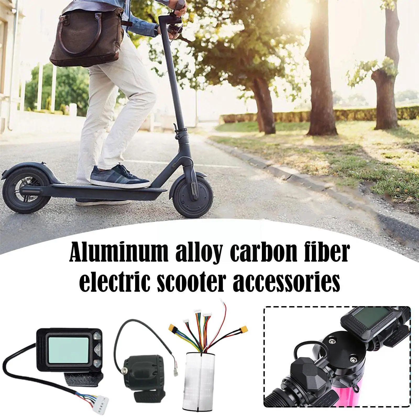 

24v 36v Scooter Controller Lcd Display Accelerator Fiber Accelerator Carbon Electric Scooter Controller Black Throttle Moto J0d1