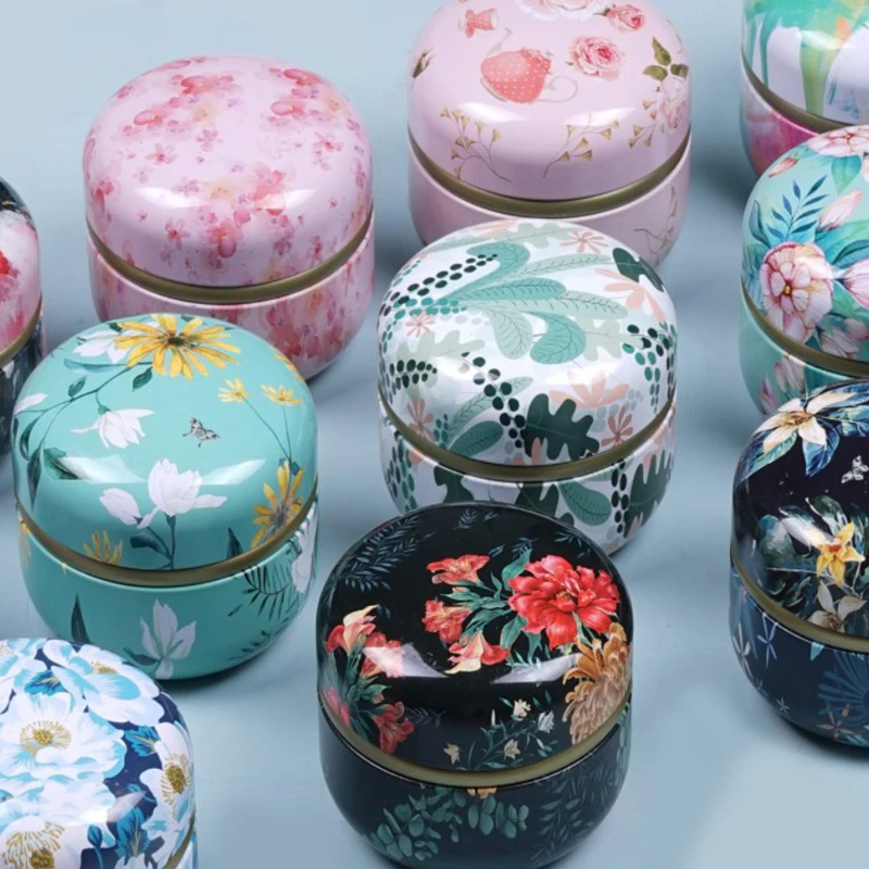 

Tea Containers Candle Cans Tea Box Candy Snacks Small Round Cans Mini Portable Tin Cans Packaging