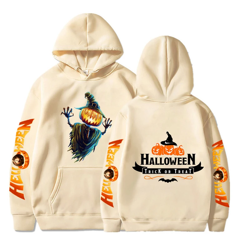 

New Happy Halloween Sweatshirt Harajuku Pumpkin Ghost Graphic Hoodies Boys Girls Pullover Holiday Gift Clothes Casual Streetwear