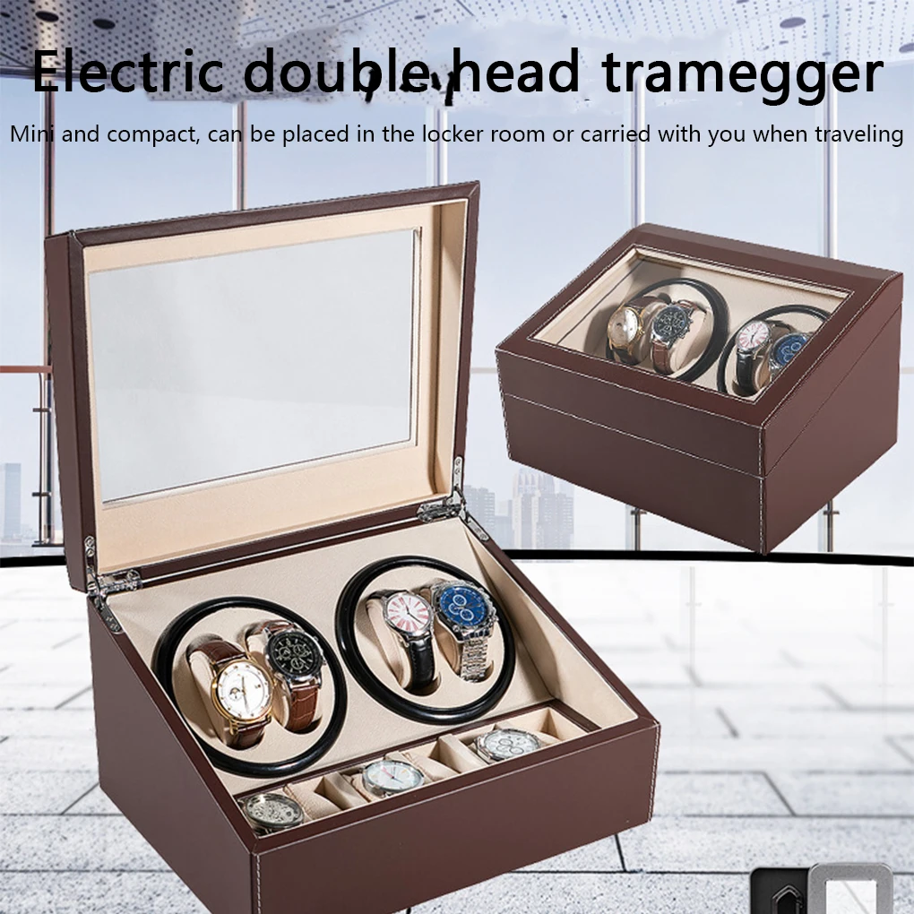 

Watch Winder Box Rotater Holder Automatic Wristwatch Mechanical Collection Winding Boxes Storage Case Organizer US Plug