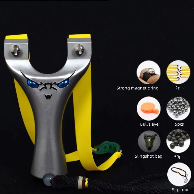 

High-Precision Stainless Steel flat Rubber belt Quick-Pressure Slingshot for new Powerful Outdoor Sports