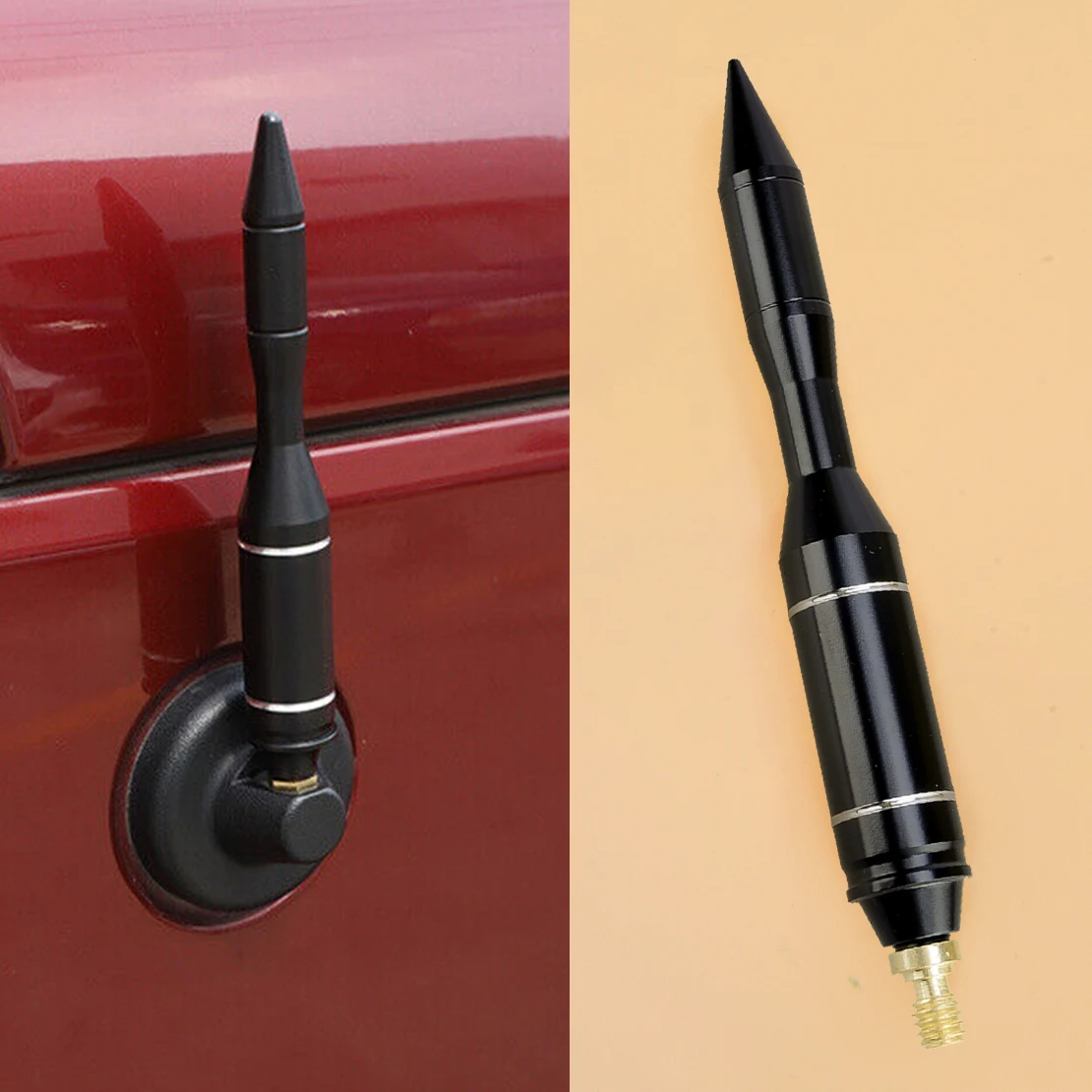 

AM/FM Radio Antenna Mast Kits Black Fit for Jeep Wrangler JK JL Aluminum Alloy