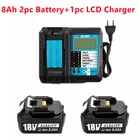 В 8.0Ah BL1860 заменяющий Makita 18V литий-ионный аккумулятор совместим с Makita 18V BL1850 1840 1830 бесшнурового електричюеского инструмента