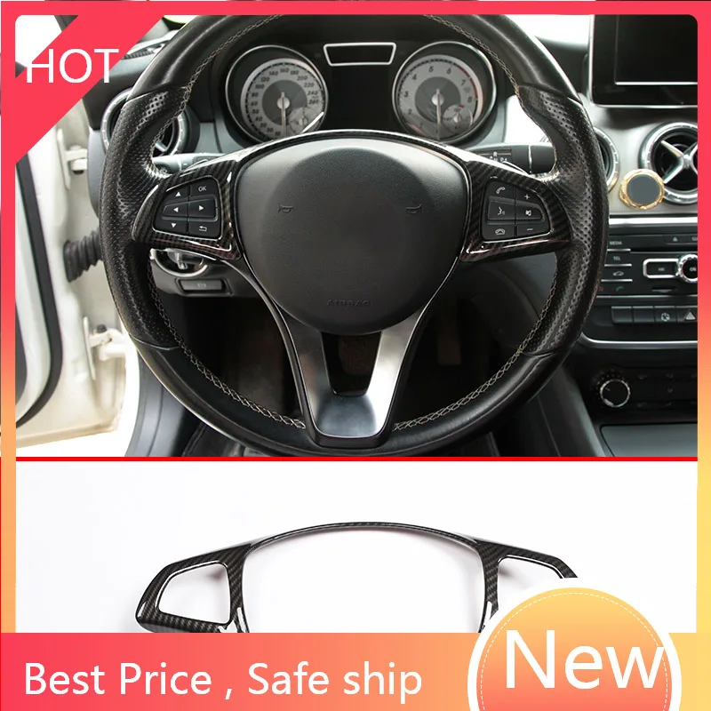 

Для Mercedes-Benz C-Class W205 GLC X253 E класс W213 2015-2018 углеродное волокно ABS хромированное украшение рулевого колеса рамка отделка lo