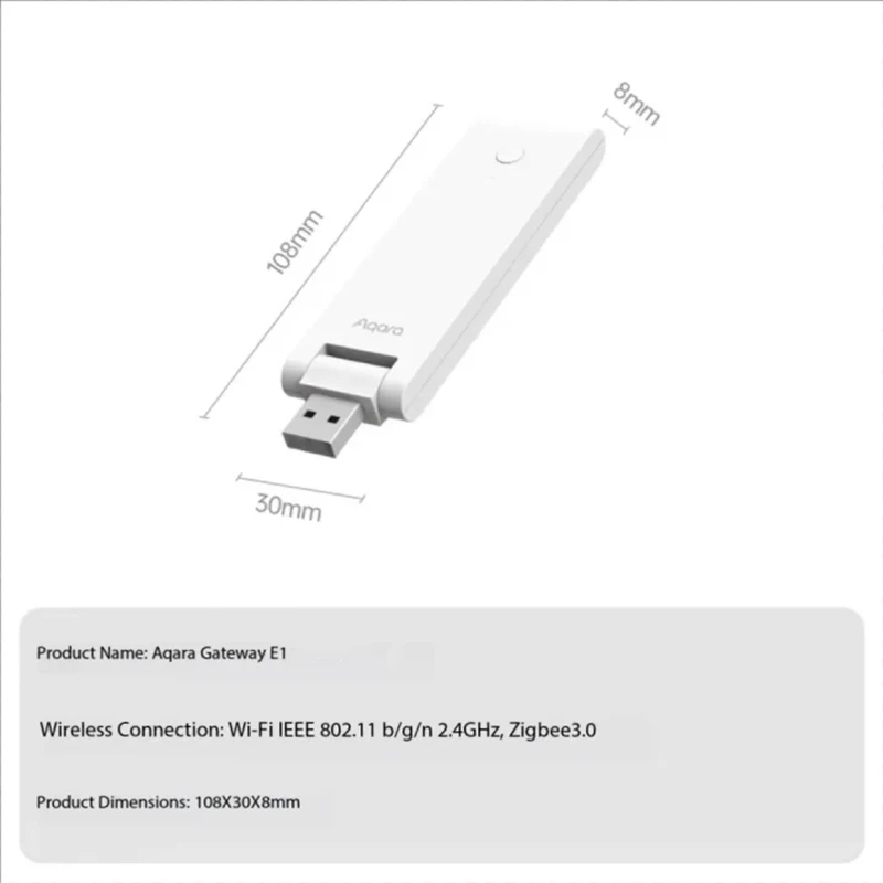 Aqara E1 Mini USB Hub Gateway Zigbee 3.0 WiFi Wireless Gateway LM-ZHWG16 работает с приложением Control For Mijia Mi Home Apple Homekit APP (art.: 3920da2e2bf84) - 3920da2e2bf84