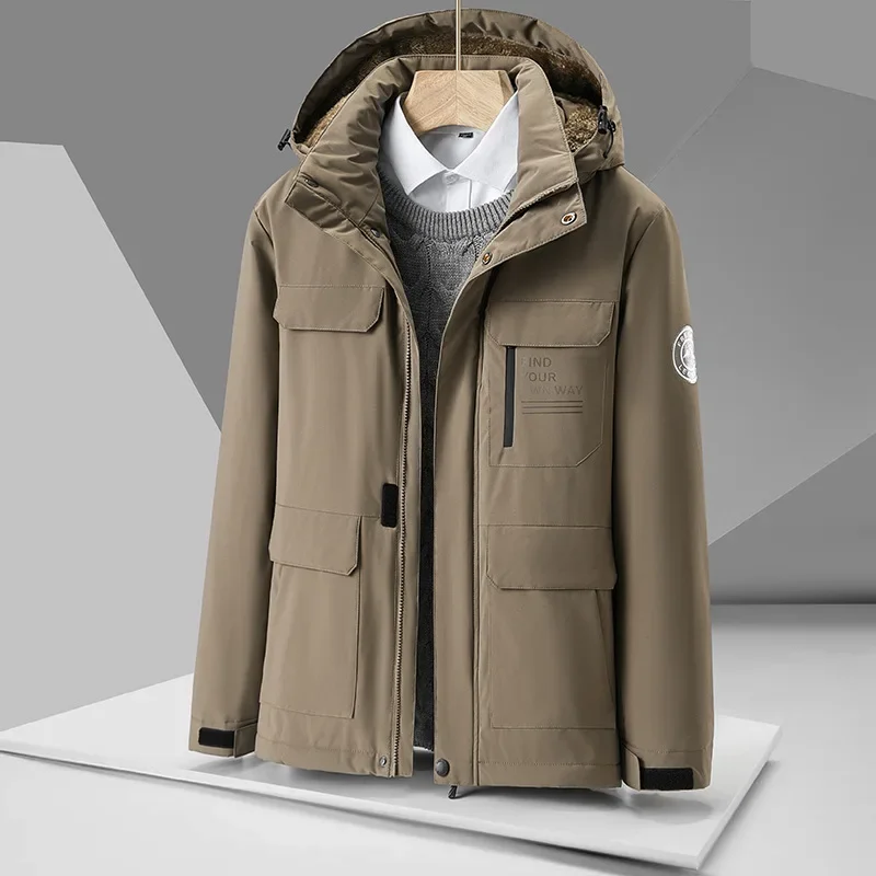 Мужская уличная куртка с хлопковой подкладкой утепленная Теплая мужская на