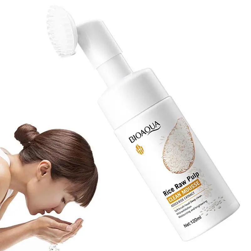 

Rice Cleanser Day And Night Face Wash 120ML Rice Raw Pulp Deep Cleaning Hydrating Cleanser Oil Control Facial Cleansing For