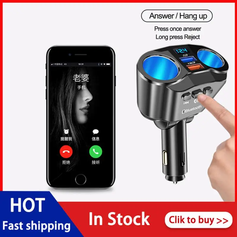 

Car Handsfree FM Transmitter Bluetooth-compatible 5.0 Mp3 Player Dual USB Charger Expand Support U Disk Music Play Car Charger