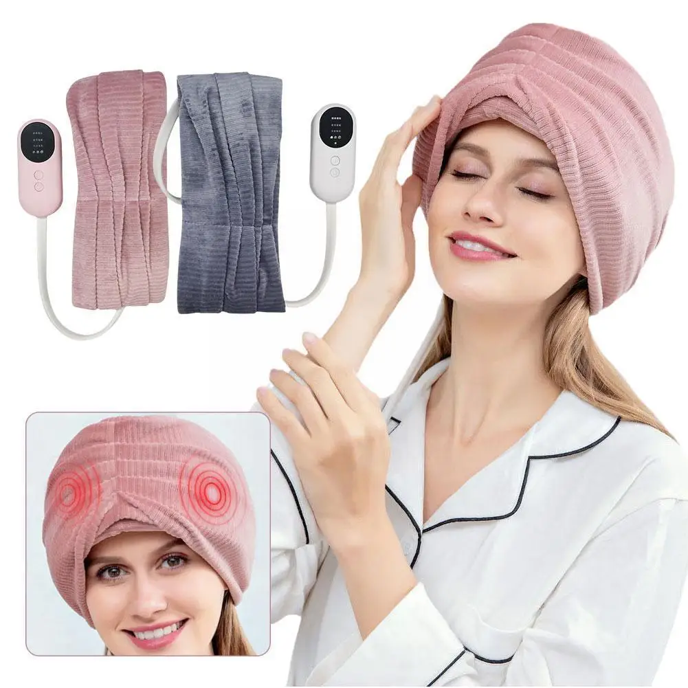 

Electric Heated Vibration Head Massager Heating Air Insomnia Massage Compression Scalp Sleep Aid Device Reduce Vibration Y6L5