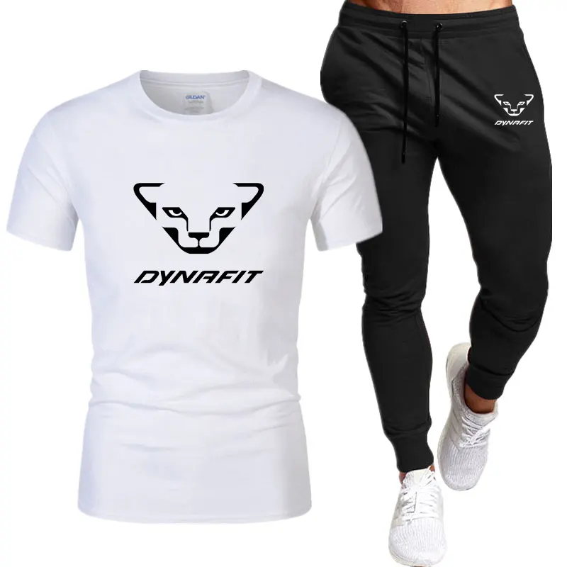 

Летняя брендовая Новая мужская Спортивная футболка DYNRFIT + брюки, брендовые Повседневные Дышащие штаны для бега, модная одежда в стиле хип-хо...