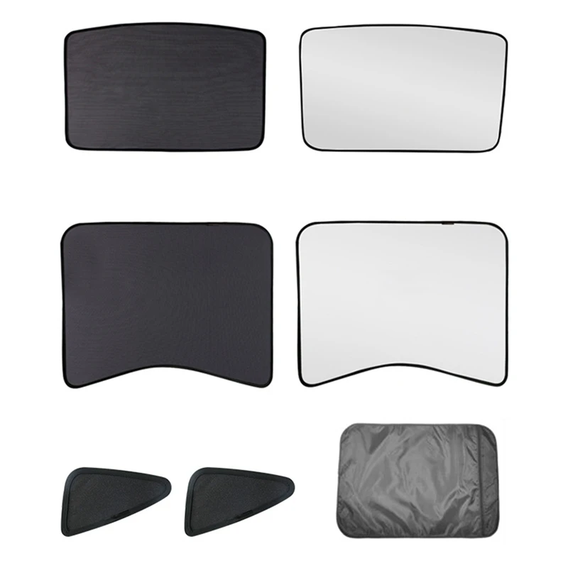 

Car Sun Shades Upgrade Glass Roof Sunshade for Tesla Model 3 Front Rear Sunroof Windshield Skylight Blind Shading Net