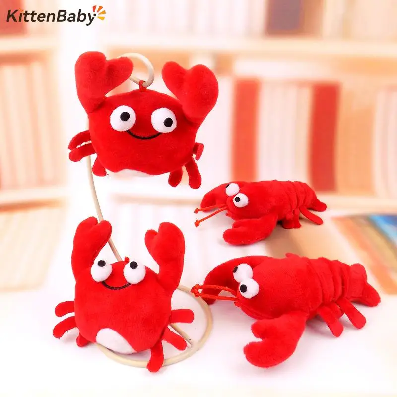

Funny Doll Keychain Red Lobster Plush Toys Pendant Crab Stuffed Animal PP Cotton Toy Cartoon Plush Pendant Girl Gifts