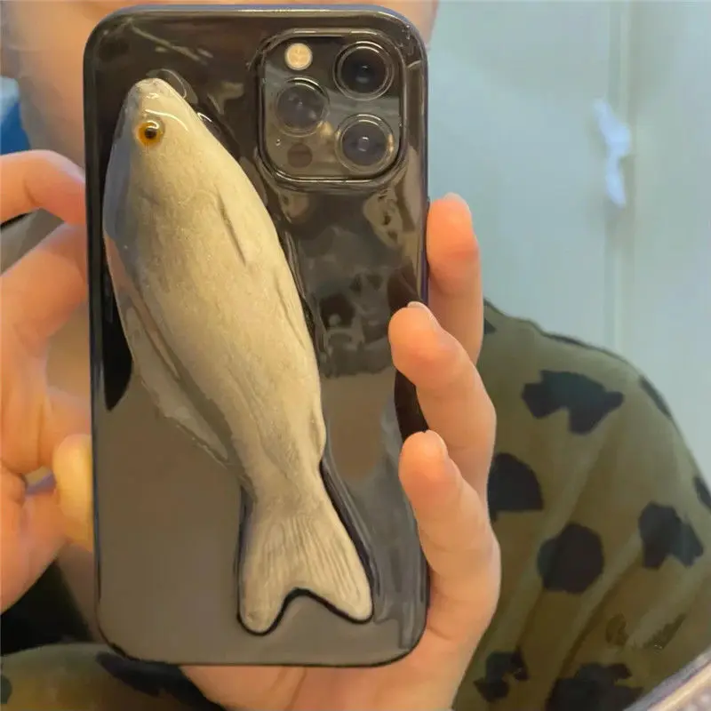 

2023 Funny Creative Niche IPhone 13pro Phone Case IPhone14 Protective Case Dropper 3D Fish All Inclusive Premium 11/XR Soft Case