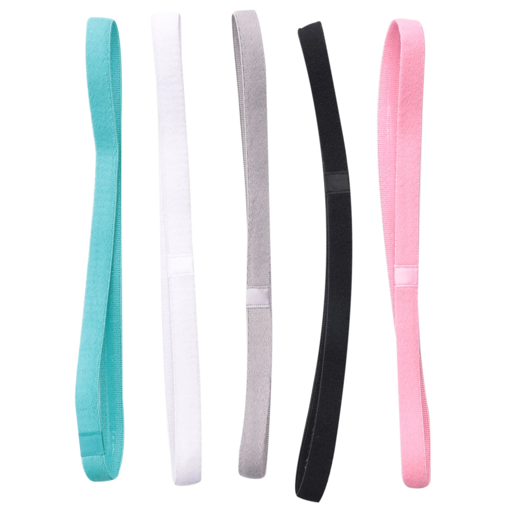

5Pcs Thick Non-Slip Elastic Sport Headbands Hair Headbands Exercise Hair and Sweatbands for Women and Men,Style B