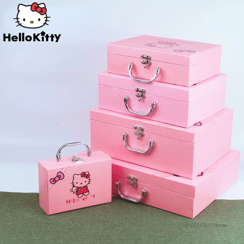 Kawaii Sanrio Cartoon Hello Kitty Paper Pink Package Box Luxury Y2k Women Practical Trendy Gift Set Aesthetic Party Packing Bag