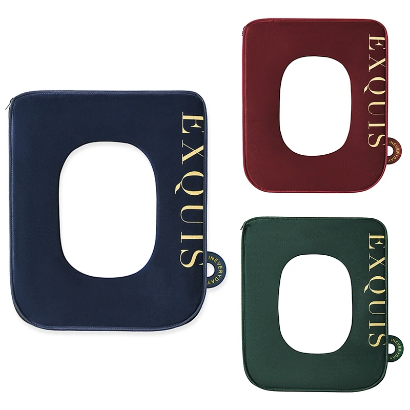 

Накладка на сиденье унитаза, квадратная моющаяся крышка унитаза с подъемником, мягкая плюшевая теплая подушка для ванной комнаты