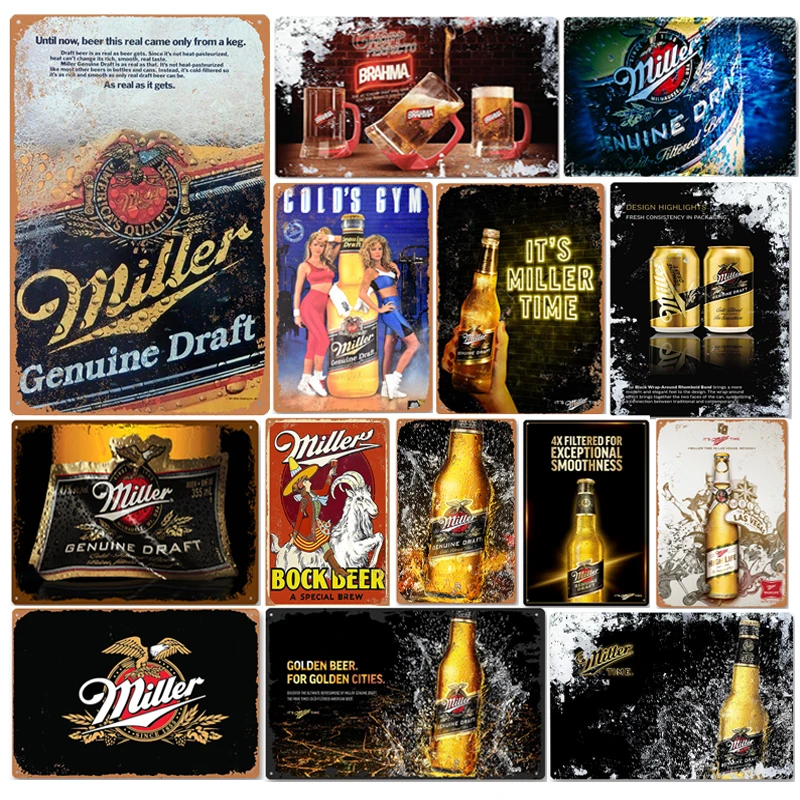 

Bar Pub Decor Beer Brand Metal Plaques Wall Signs Vintage Shabby Art Tin Sign Home Decoration Man Cave Kithen Tin Plate Posters