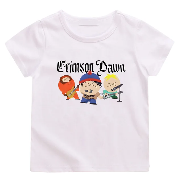 Crimson Dawn T-shirts S-South Park Kawaii Cartoon Tshirt Kids Summer Clothes T Shirt for Boys/girls 100% Cotton Graphic Tee Top 1