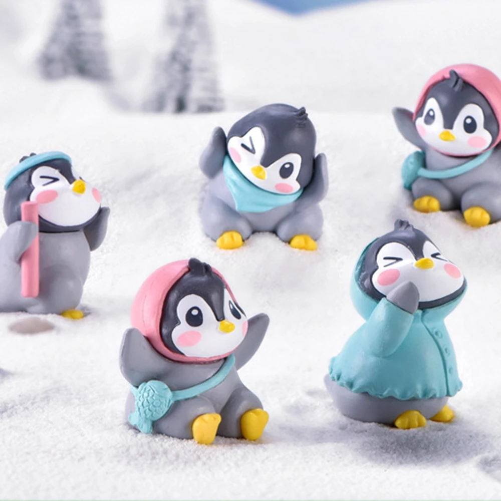 

Fun Penguin Micro Landscape DIY Bonsai Succulent Ornaments Snow Landscaping Accessories Cute Animal PVC Plastic Penguin