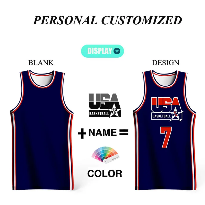 Retro Basketball Jerseys For Men Full Sublimation USA Letter Printed Customizable Name Number Logo Tracksuit Training Sportswear