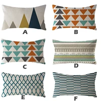 minimalist geometric rectangle cushion cover kawaii room decor fashion 30x50cm linen pillow case home decoration
