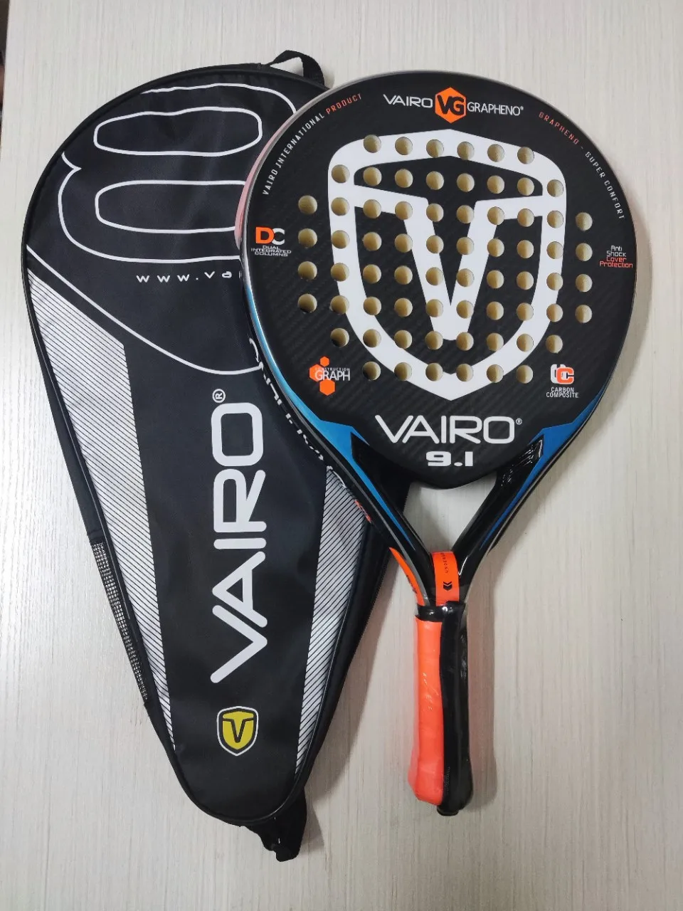 Vairo 9.1 Padel Racket Porfessional Series Palas 3 Layer Carbon Fiber board Paddle Racket EVA Face Tennis Racket Beach Racket