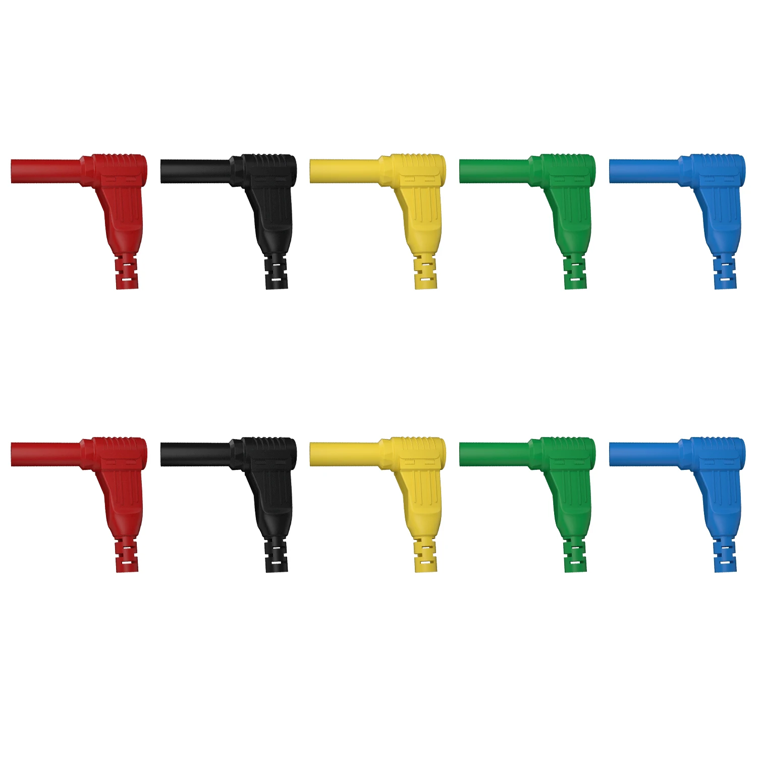 

QSS 10 шт. 4 мм Прямоугольный 90 градусов Банановый штекер безопасная сварка в сборе испытательные выводы Разъемы DIY Q.10039