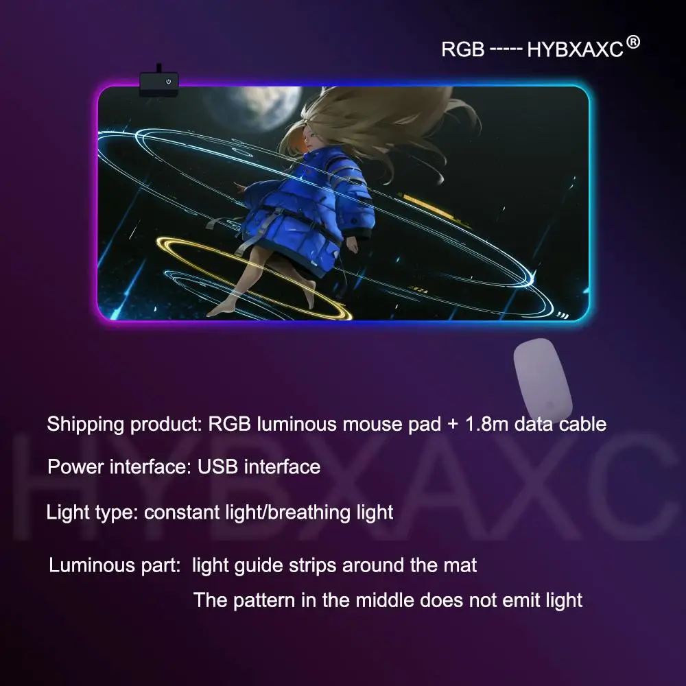 Игровой коврик для мыши HYBXAXC Game P-Pragmata Characters Android Girls Diana Hugh Williams с RGB-подсветкой, большой HD-коврик для стола с LED-подсветкой (art.: 3920da0abb5ca) - 3920da0abb5ca