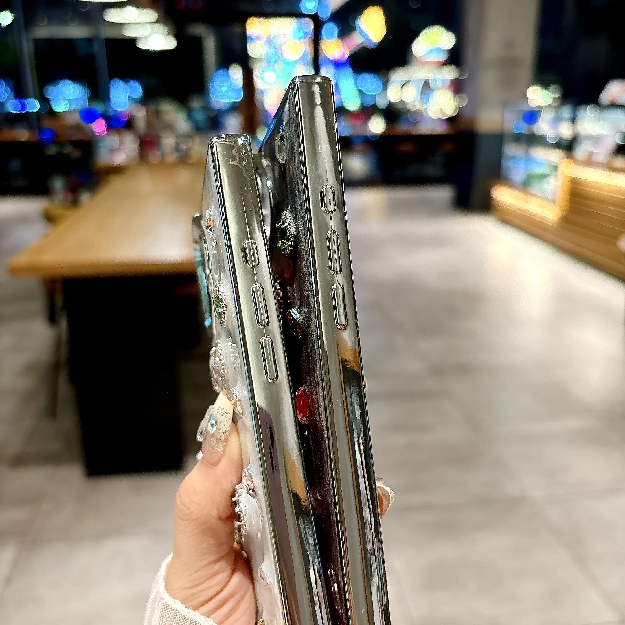 Модный блестящий чехол для телефона с прямыми краями и бриллиантами iPhone 12 13 14 15