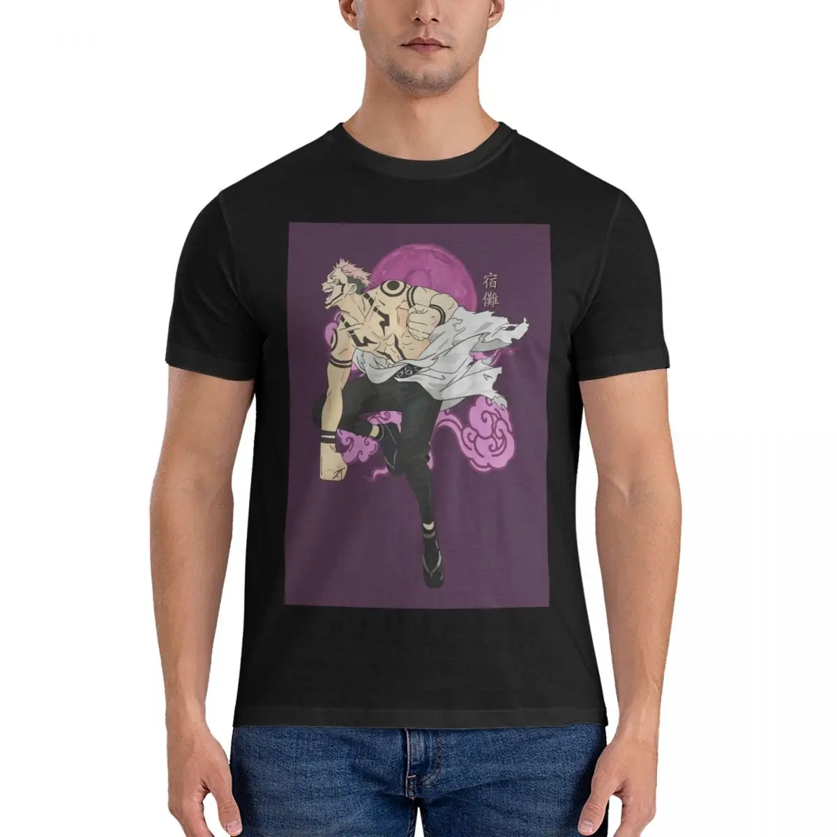 

Футболка Ryomen Sukuna Прохладный дух, ретро футболка juютсу кайсен, футболка с круглым вырезом, необходимая Мужская футболка