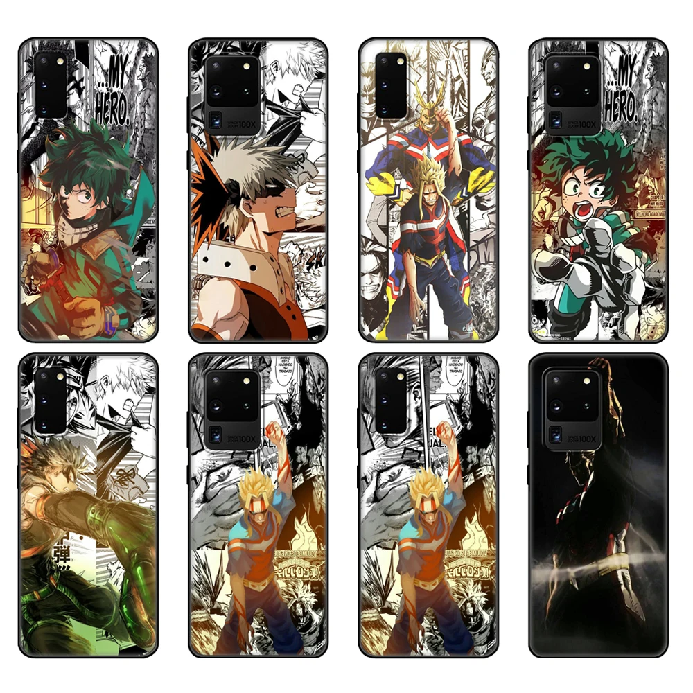 

Black tpu Case For Samsung galaxy S20 /S20 PLUS/S20 ultra/S20+ /S20FE back cover My Hero Academia Deku
