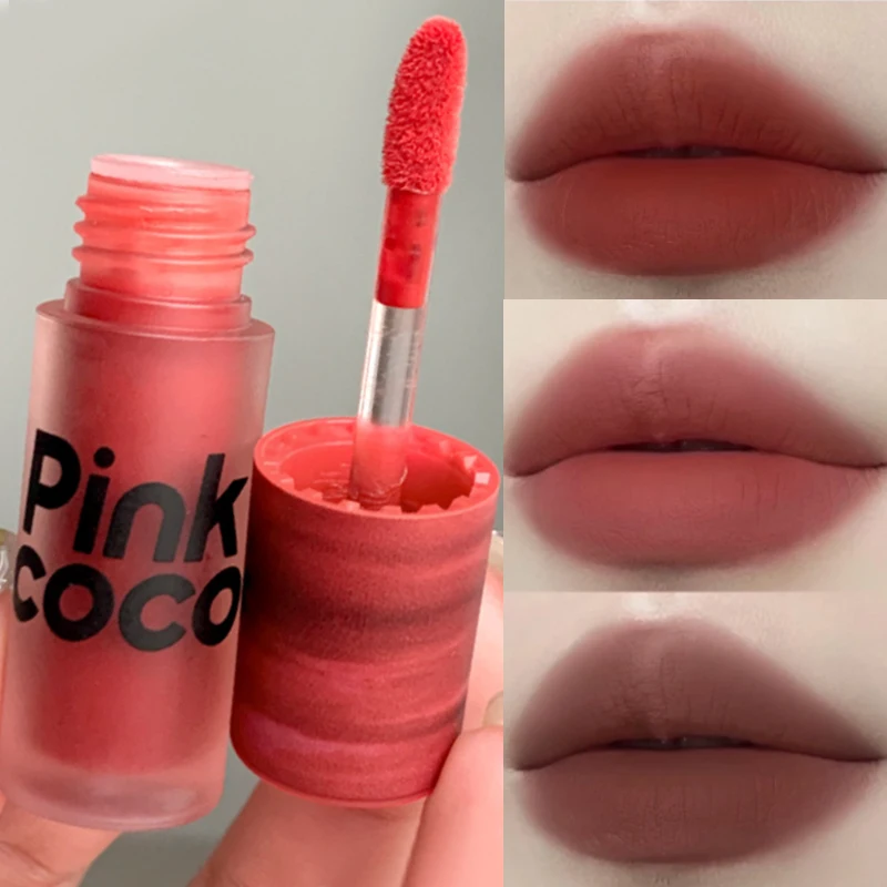 

Velvet Matte Liquid Lipstick Makeup Waterproof Long-lasting Moisturizing Lip Mud Smooth Nude Brown Lip Tint Pigments Lip Gloss
