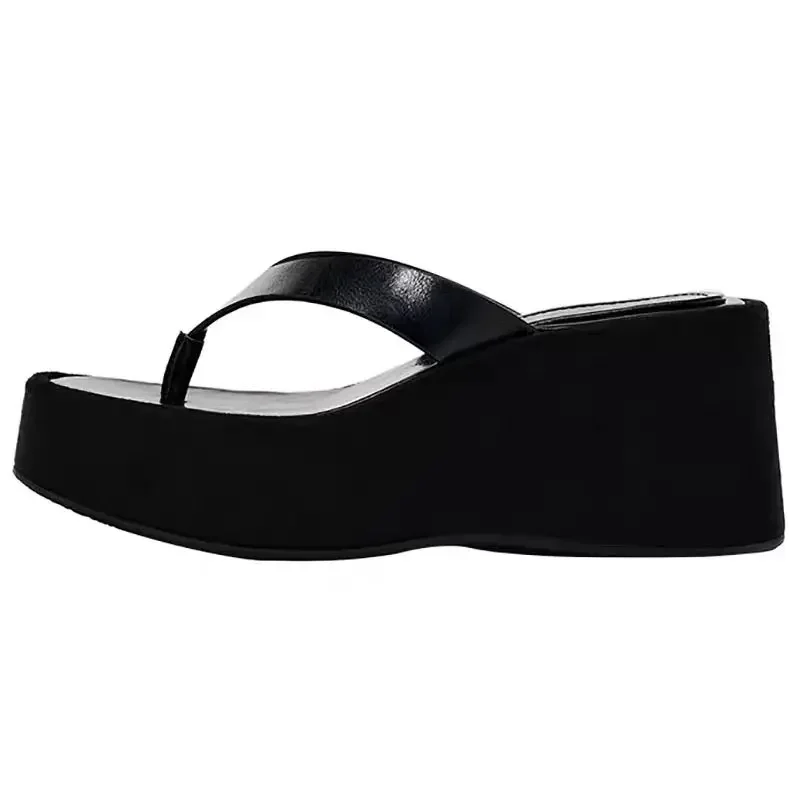 DMZA 2024 высокие фотообои искусственная кожа толстая подошва сандалии с зажимом