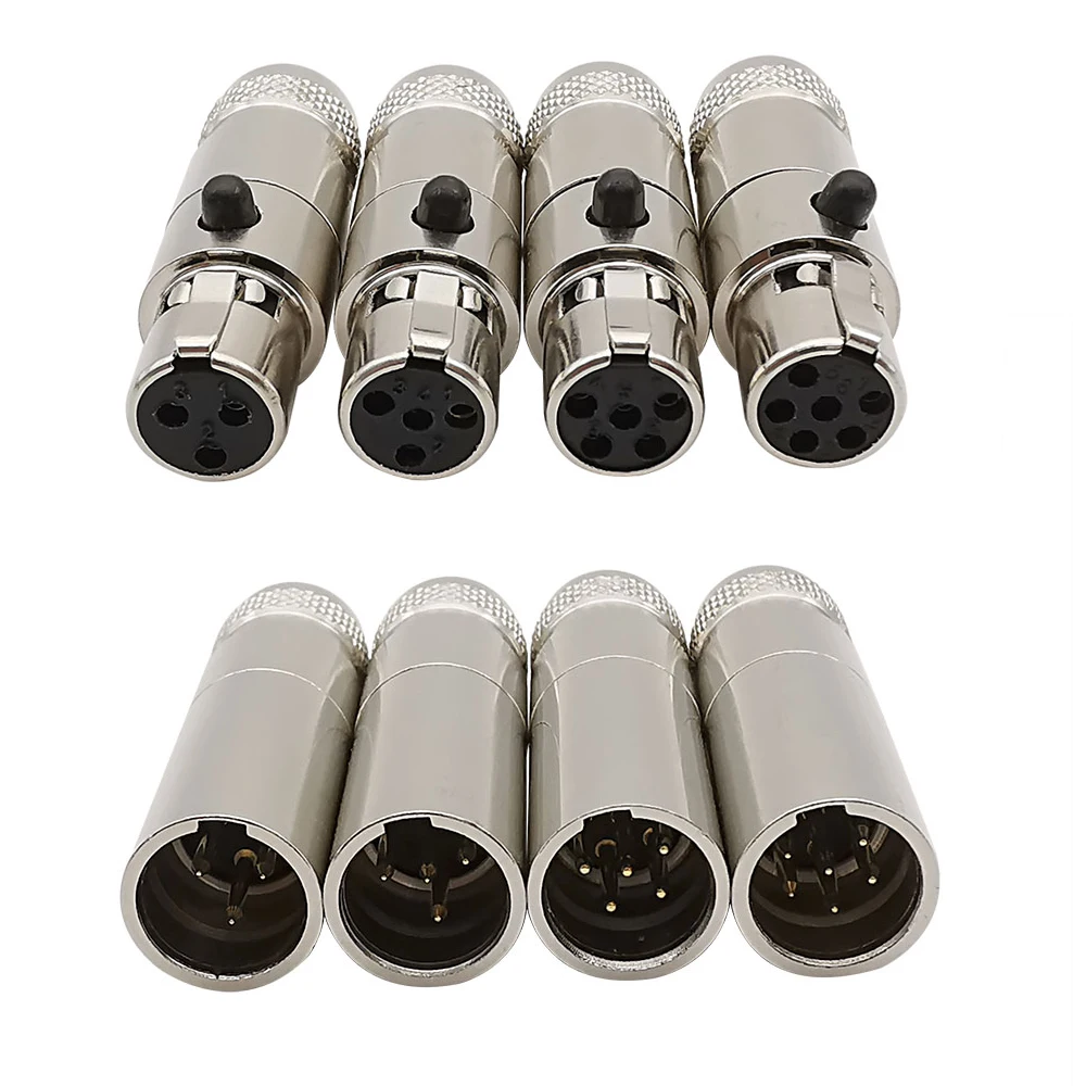 

2Pcs Mini XLR 3/4/5/6 Pin Female Plug Male Jack Audio Microphone Soldering Connector for DIY MIC Adapter Straight