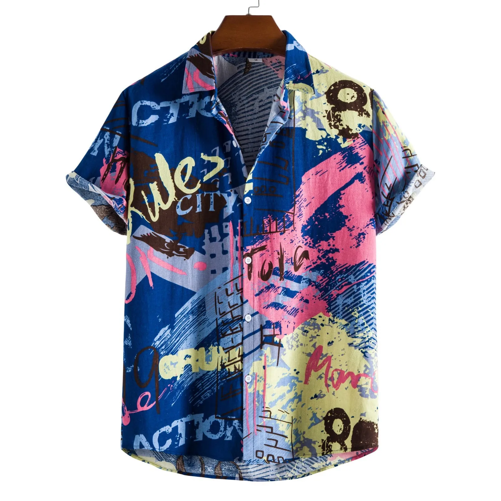 Men's Social Hawaiian Ethnic Short Sleeve Summer Floral Shirt Oversized Loose And Breathable Designer Dazn Reserva Clothing