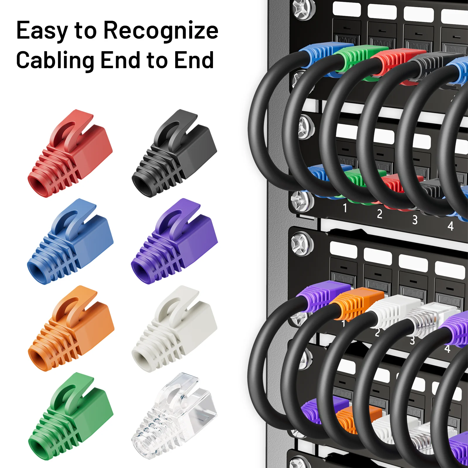 Сетевой кабель Ethernet Natalink RJ45 CAT7CAT6a, защитный кожух для кабеля, защитный колпачок для разъема кабеля, разноцветный мягкий пластик, 100 шт. (art.: 3920cce04ff8f) - 3920cce04ff8f