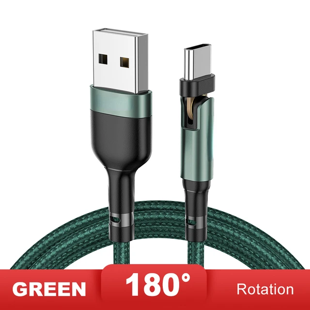 

Free Shipping For Huawei 3A Fast Charging USB-C Type-C 180 Degree Mobile Phone Cable Data Wire Cord Rotate USB Type C Cable