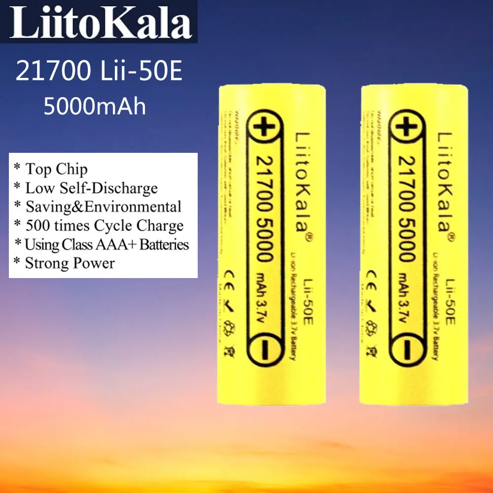 

Аккумуляторная батарея LiitoKala, 21700, 5000 мАч, 3,7 в, 5C