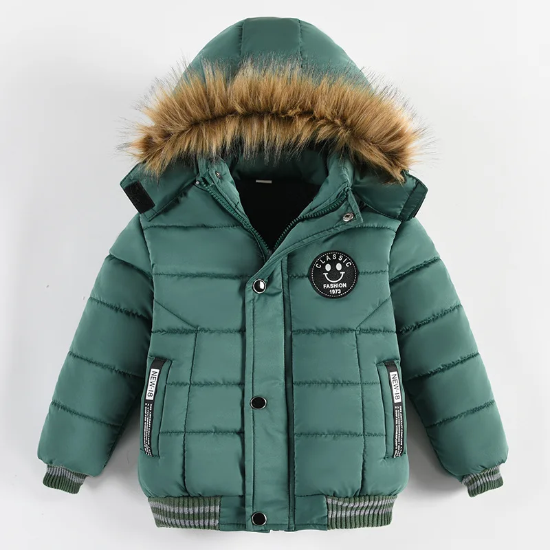 

Winter Boys Coats Kids Cotton Parkas Warm Thick Hat Zipper Jacket High Quality Children Outerwear Birthday Gift Clothing 1-6Y