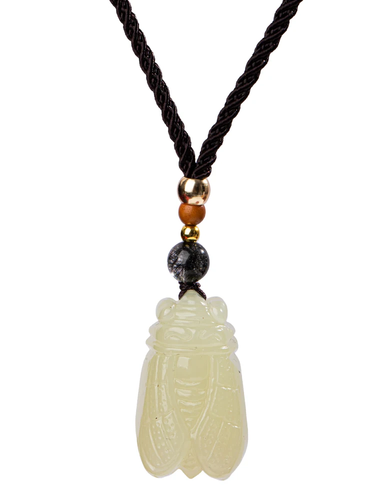 Hetian Jade Knows That the Pendant Is Amazing. The Title of Gold t White Cicada Pe...