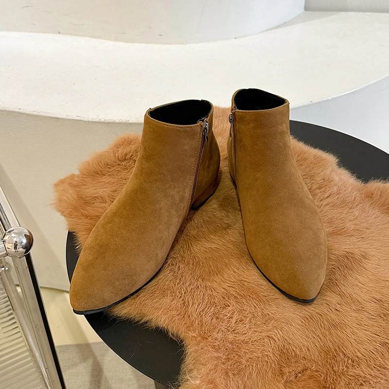 

Shoes for Women hot sale High Quality Modern Boots Spring and Autumn Elegant Pointed Toe Solid Slip-on Party High Heeled Boots