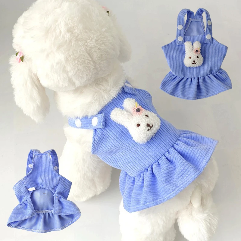 

Pet Corduroy Princess Skirt Dog Strap Dress Pets Clothes For Small Puppy Cat Cute Costume Sleeveless Suspenders Pets Supplies