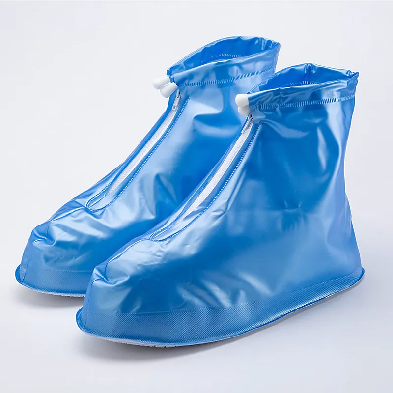 New Waterproof Rain Boot Cover Reusable PVC Drawstring Rain Shoes Men Women Outdoor Slip-resistant Overshoes Shoes Protectors images - 6