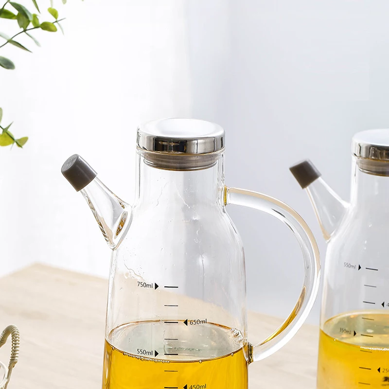 shimoyama olive oil bottle with scales cooking seasoning oil vinegar storage bottle oil cruet glass dispenser kitchen gadget free global shipping