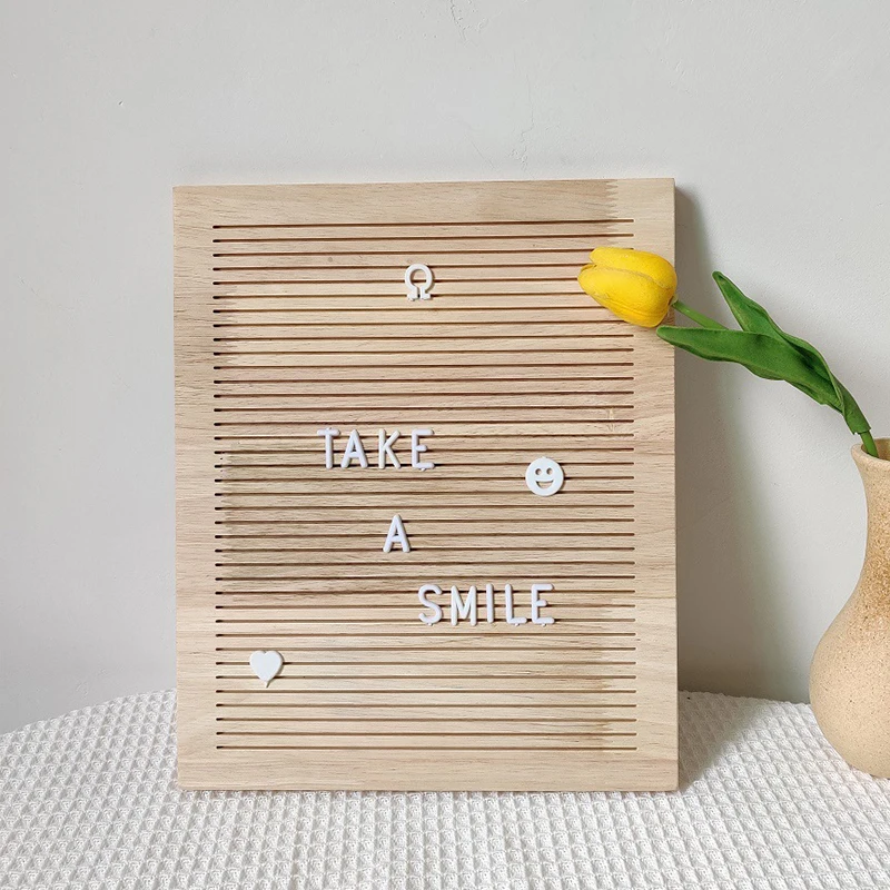 

Natural Wood Letter Board Frame Changeable Message Memo DIY Board Stand Baby Bedroom Living Room Home Decorations Photo Props