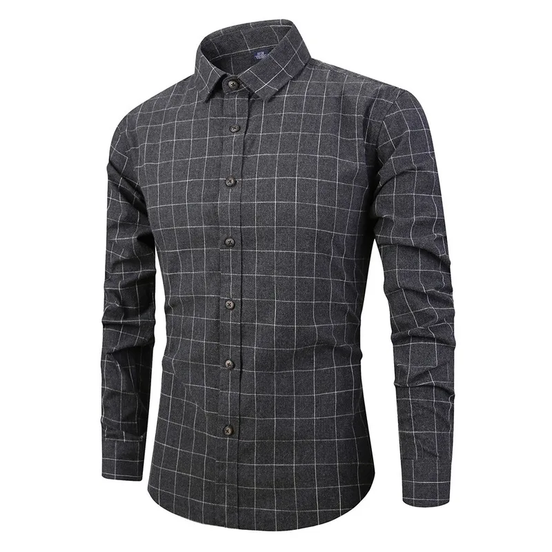 

Hot Selling 2022 Spring New Japanese Retro Casual Long Sleeve Plaid Shirt Men's Pure Cotton Wild Shirt Large Size Men's Clothing