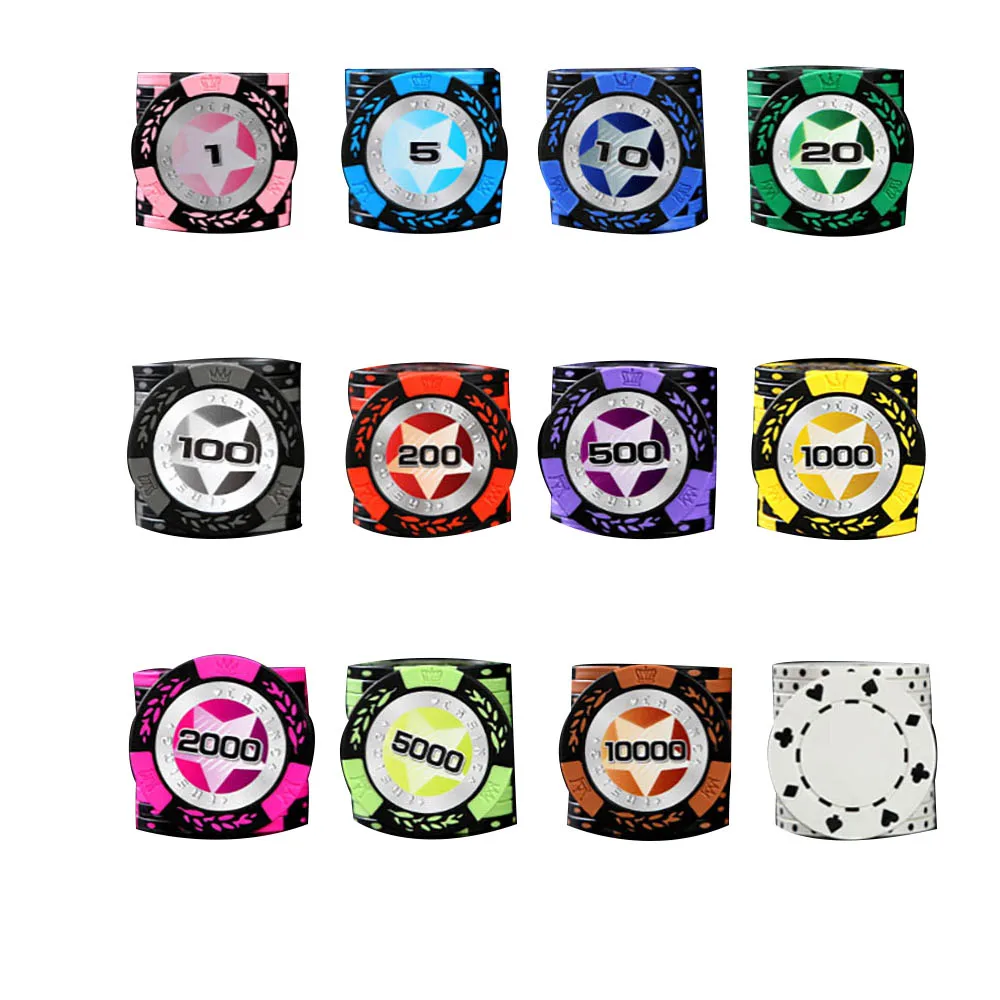

10PCS Premium Clay Poker Chips Includes Iron Sheet Texas Hold'em Chip Coins Professional Casino Entertainment Chips