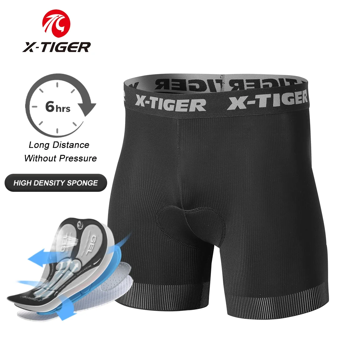 Фото Велосипедное нижнее белье X-TIGER Pro, летнее Велосипедное нижнее белье, дышащее Сетчатое 5D Силиконовое сиденье Cushion Road MTB Bike Short 2024 №1