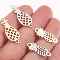 5pcs 1125mm gold pineapple stainless steel charms connector diy bracelet jewelry findings components metal earring accessories